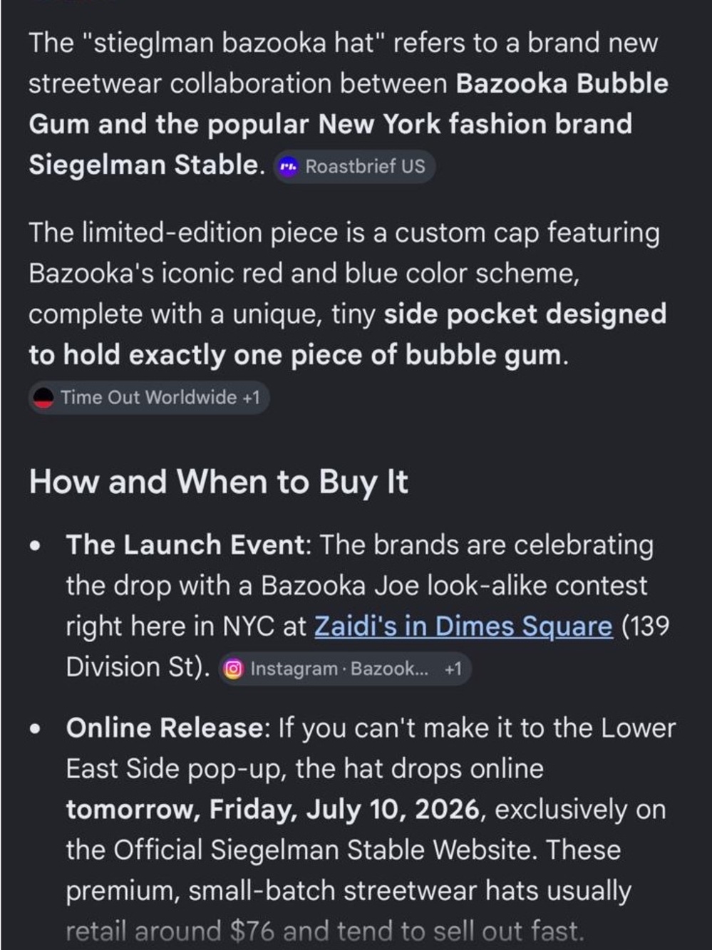 Limited Edition Bazooka x Siegelman Stable hat - Picture 5 of 5